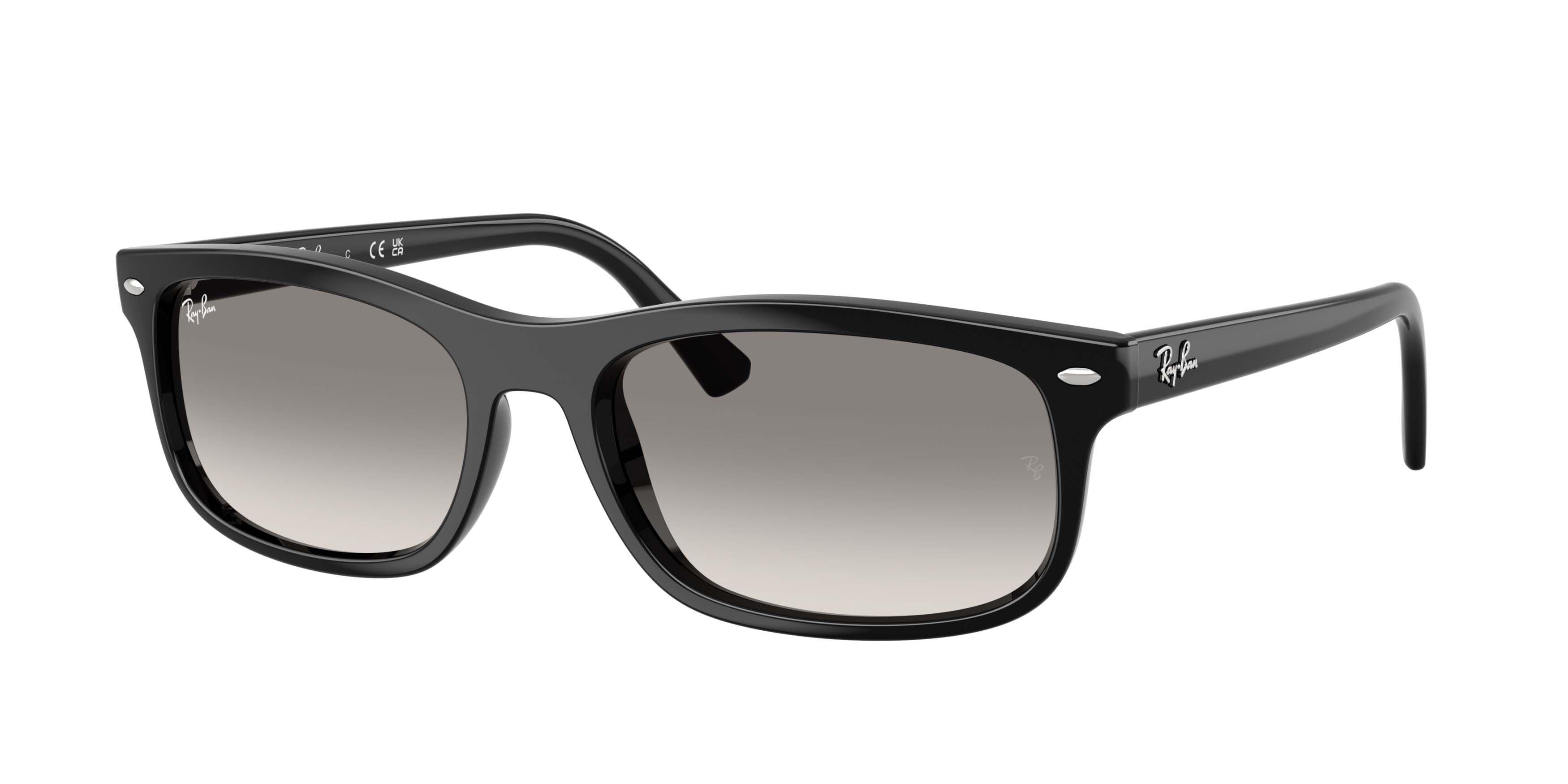 Ray-Ban RB2224 Clear Gradient Grey Sunglasses – Polished Black